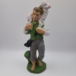 ​Vintage Nativity Replacement - 6.5" Shepherd with Sheep - Made in Italy